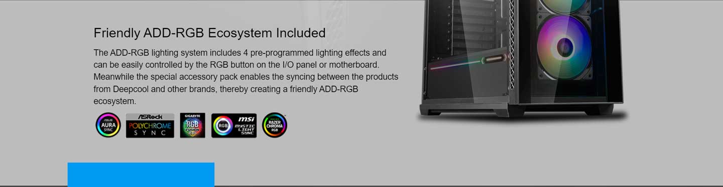 Deepcool MATREXX 70 ADD-RGB 3F cabinet specs - 2
