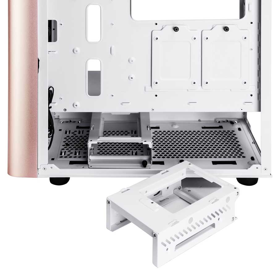 本物の Silverstone Technology Cas ATX/Micro-ATX Premium White on Gold Rose A1  SETA PCケース（自作PC用）