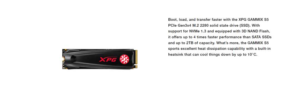Adata XPG GAMMIX S5 1TB PCIe Gen3x4 M.2 2280 SSD specs - 1