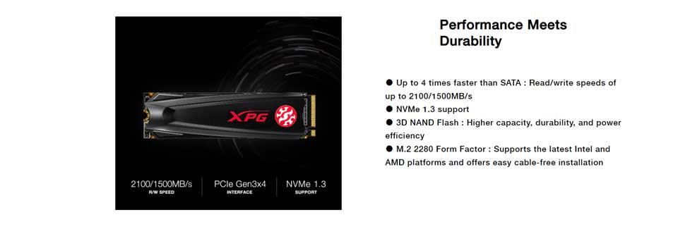 Adata XPG GAMMIX S5 1TB PCIe Gen3x4 M.2 2280 SSD specs - 3
