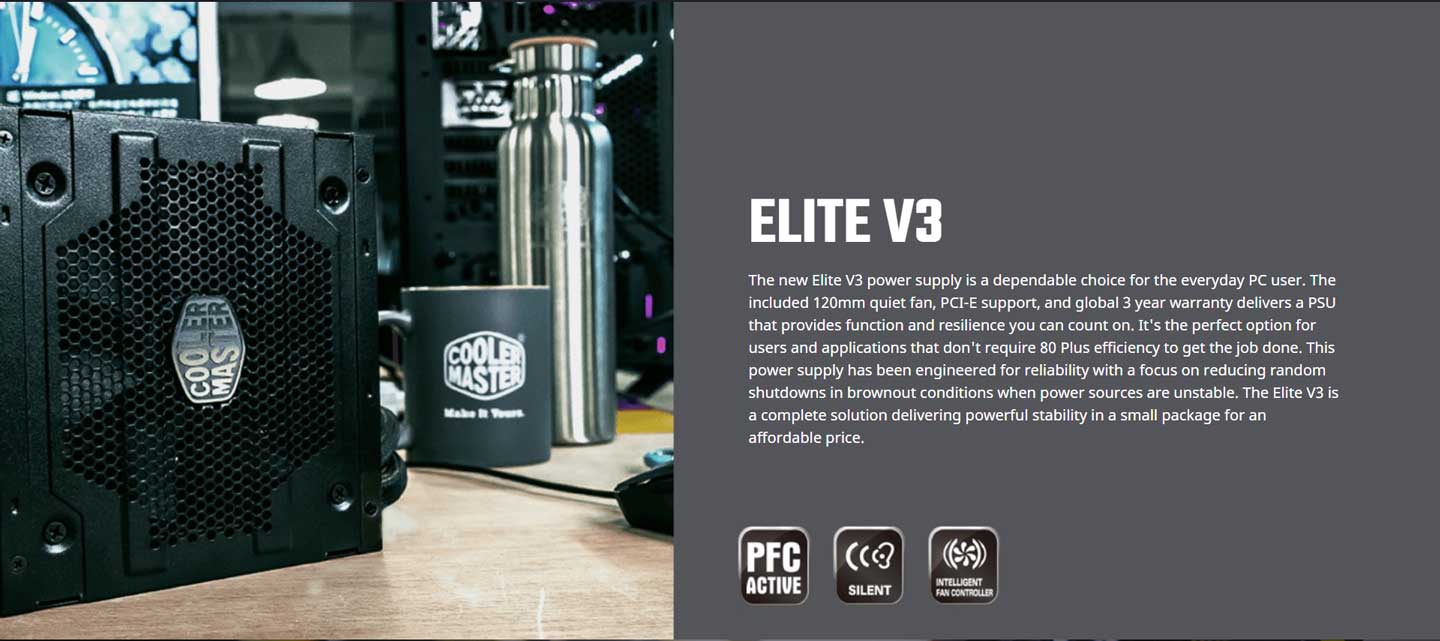 Cooler Master Elite 400W V3 power supply specs - 1