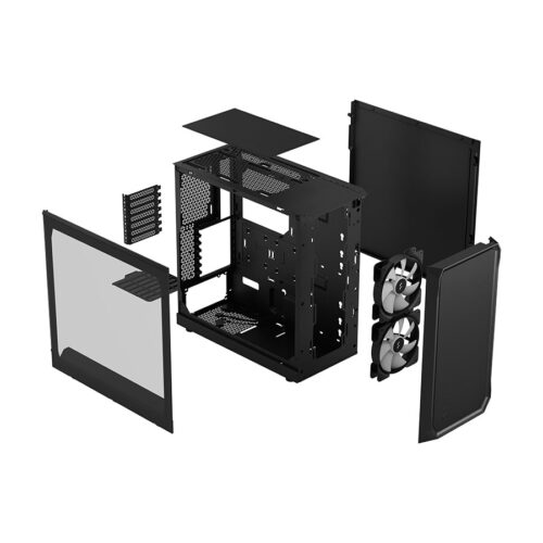06 Fractal design focus 2 RGB black TG clear cabinet
