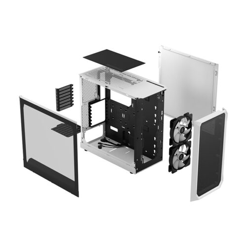 06 Fractal design focus 2 RGB white TG clear cabinet