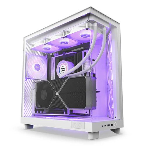 01 NZXT H6 Flow RGB white cabinet